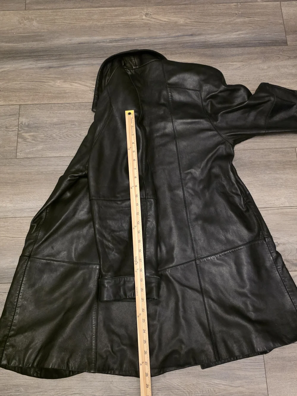 Vtg Leather Limited Black Leather Blazer Jacket Open Front Coat Size XS
